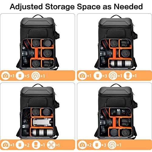 MOSISO Camera Backpack,DSLR/SLR/Mirrorless Photography Waterproof 17.3 inch Camera Bag with Front Hard Shell&Laptop Compartment&Tripod Holder&Rain Cover Compatible with Canon/Nikon/Sony, Space Gray