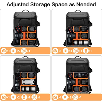 MOSISO Camera Backpack,DSLR/SLR/Mirrorless Photography Waterproof 17.3 inch Camera Bag with Front Hard Shell&Laptop Compartment&Tripod Holder&Rain Cover Compatible with Canon/Nikon/Sony, Space Gray