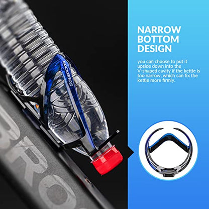 ROCKBROS Bike Water Bottle Holder Ultra-Light Bicycle Bottle Cages with Screws Tool, Universal Bike Cup Holder Rack for Road MTB Bikes… - color: Blue-Black, size: Standard