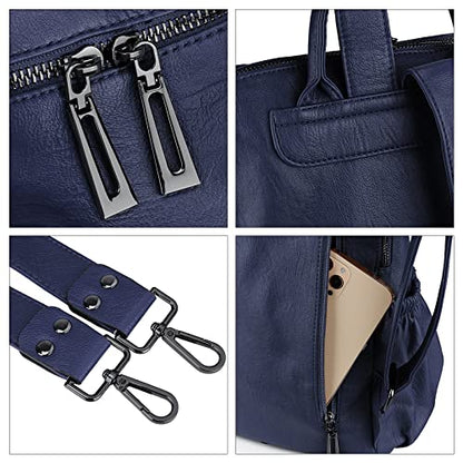 Uromee Travel Backpack Purse for Women Vegan Leather Ladies Fashion Tassel Shoulder Bag Convertible - color: 0243 Royal Blue
