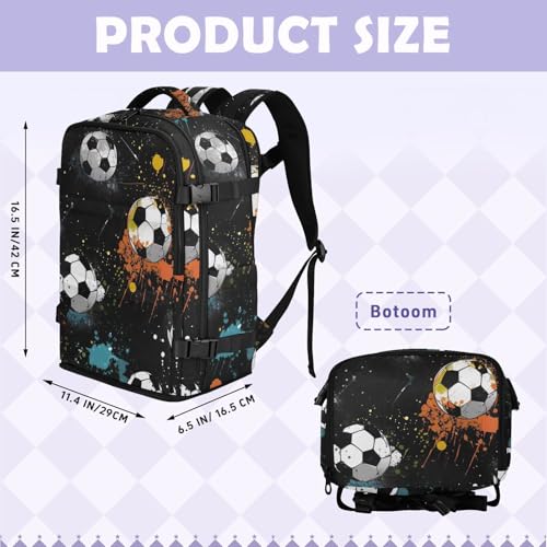 Travel Backpack with Shoe Compartment, 20L Large Capacity Laptop Backpack for Men Women, Soccer Balls Daypack for Traveling Hiking Carry On