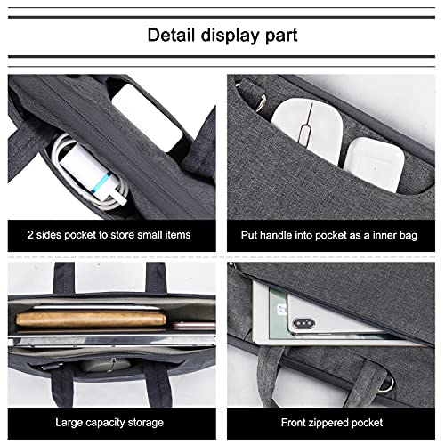 Voova Laptop Bag 13 14 Inch, Waterproof Computer Sleeve Carrying Case with Shoulder Straps & Handle Compatible with Macbook Air 13 M2/M3/M4, MacBook Pro 13/14, HP Dell Lenovo Chromebook 14, Grey - color: Grey, size: 13-14 Inch(35 x 24 x 2.5 cm)