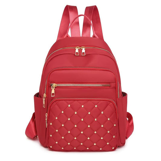 Women Casual Backpack: Multi-Pocket, Large-Capacity, Fashionable & Wear-Resistant - Ideal for Daily Commuting & Travel-red - color: Red