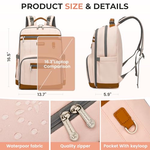 Diaper Bag Backpack, Large Baby Nappy Bags with Portable Changing Pad for Boys and GirlsMultifunction Travel Baby Bag for Moms Dads, Shower Gifts Waterproof and Stylish，Pink - color: Pink 2