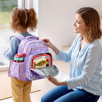 mibasies Toddler Backpacks for Girls 2-4: Little Kid Bookbag for Preschool Prek Daycare - Daisey Purple - color: Daisey Purple, style: Toddler-12"h(not Fit Folder)