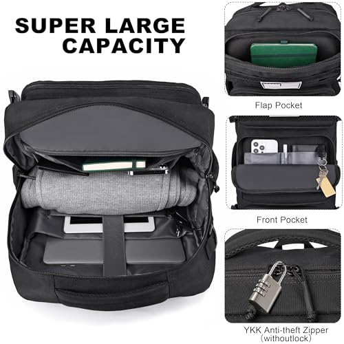 DEYACE 40L Travel Airline Backpack Men TSA Approved with Shoes Compartment | YKK-Zipper ,Fits 17.3 Inch Laptop,AER Travel Pack,Carry-on Size, Everyday Use Laptop Bag,for Weekender