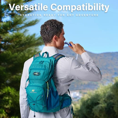 N NEVO RHINO Hydration Bladder 2L-3L,Water Reservoir for Hiking Backpack Leak Proof Water Storage Bladder,BPA-Free Water Pouch Hydration Pack for Camping Cycling Running - color: 2L-with clean kit-blue