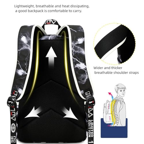 Basketball Player Tatu-m 0 Student Backpack Men's and Women's Laptop Backpack Ultralight Travel Backpack Schoolbag (Black and White1) - color: Black and White1
