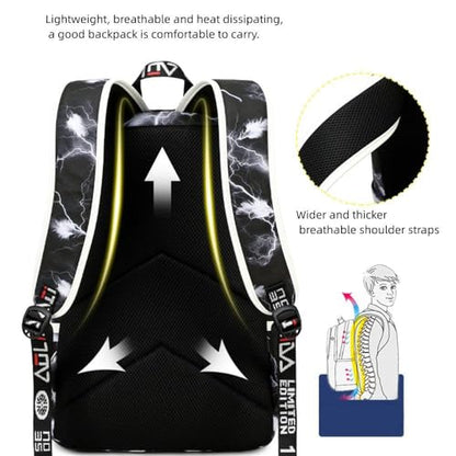 Basketball Player Tatu-m 0 Student Backpack Men's and Women's Laptop Backpack Ultralight Travel Backpack Schoolbag (Black1) - color: Black1