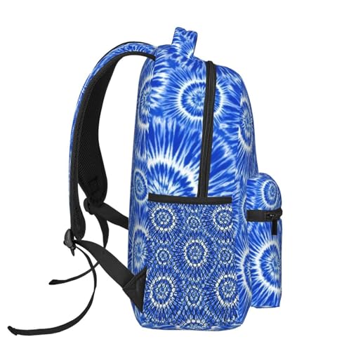 Multi Purpose Gym Backpack Blue Tie Dye, Casual Daypack with Inner Pocket and Mesh Side Pockets for Sports and Weekend Trips - color: Pattern (238)