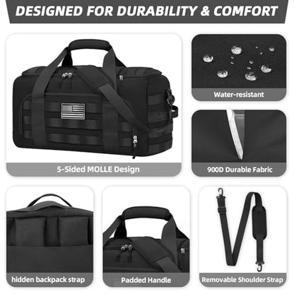 ZOMFELT Gym Bags for Men, 22x14x9 Carry On luggage Duffle Bag for Travel - size: Medium
