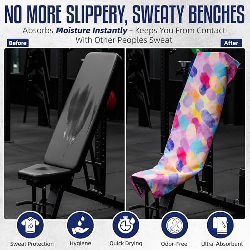 CHEEKY WINX Hooded Microfiber Gym Towel – Highly Absorbent Car Seat Towel with Carry Bag – Double-Sided Sweat Towel, Reversible, Quick Dry & Sand-Resistant Fabric, Cotton Candy, 130 x 60cm - color: Cotton Candy