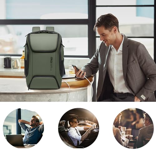 UTURE AESTHEICS Business Laptop Smart backpack Can Hold 15.6 Inch Laptop Commute Backpack Carry on bag for men and women - color: Green