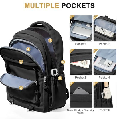 Cute Black Backpack for College Students Waterproof School Bag High School Backpacks for Teens Girls Boys Laptop Bookbag Casual Daypacks Backpacks for Women Men - color: B1-black