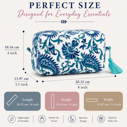 Huar Travel Makeup Bag- Large Capacity Cosmetic Bags for Women - color: Ocean Whisper