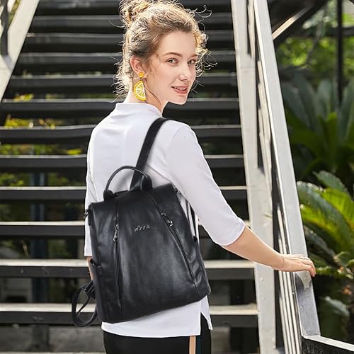 ZOCAI Backpack Purse for Women Medium Anti-Theft Backpacks Purses Design Leather Shoulder Bags with Removable Strap - color: 2-classic Black
