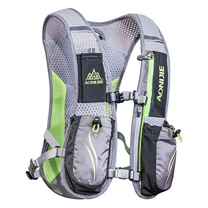 AONIJIE Hydration Vest Pack Backpack 5L 5.5L Marathoner Running Vest Race Hydration for Women and Men Trail Run Hiking Jogging - color: Gray