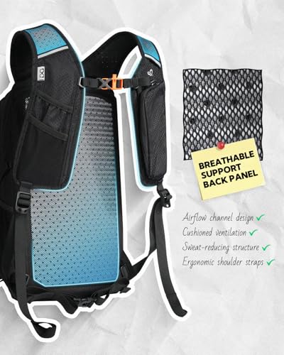 WATERFLY Small Lightweight Hiking Backpack: 20L Outdoor Daypack with Phone Pocket, Hydration Compatible, Breathable Backpanel, Multi-Compartment for Camping Trekking Travel Women Men - color: Black
