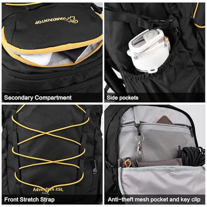 MOUNTAINTOP 25/30L Lightweight Hiking Backpack, Outdoor Daypack - color: 25l-black