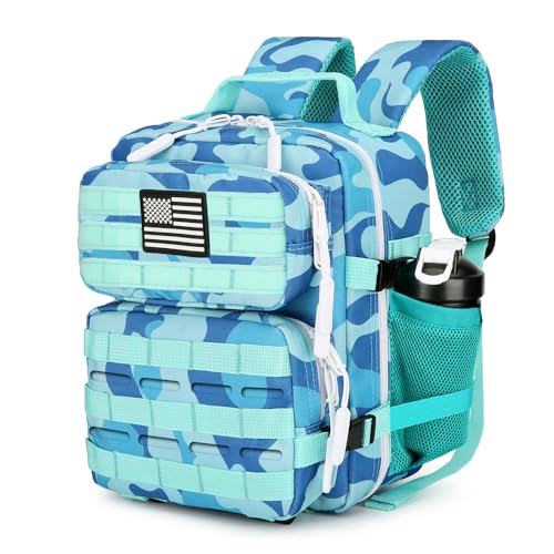 9L Mini Tactical Backpack for Men and Women Tactical Backpack Small for Hiking Small Tactical Bag Fitness Pack - color: Blue Cp