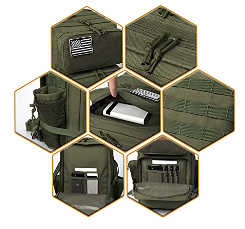 QT&QY 25L/45L Military Tactical Backpack For Men Molle Daypack 3 Day Bug Out Bag Hiking Rucksack With Bottle Holder - color: 45l 1.0 Green
