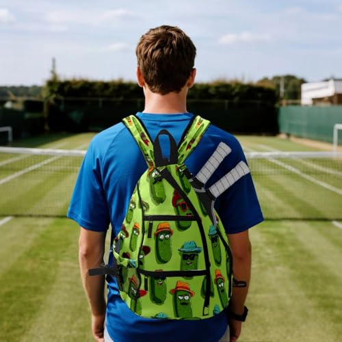 Pickleball Bag for Women & Men – Lightweight Sports Backpack with Paddle Compartments, Dual Carry Modes, Detachable Zippered Strap, Brown Leopard, Great Gift Option for Players - color: Blue Sharks