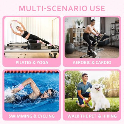 Adjustable Wrist & Ankle Weights Set of 2(1Lbs Each), Premium Silicone Wearable Weight Bracelets, Fits for Yoga, Pilates, Home Gym Workout, Dance, Pool Exercises, Jogging, Cardio, Strength Training - color: Pink