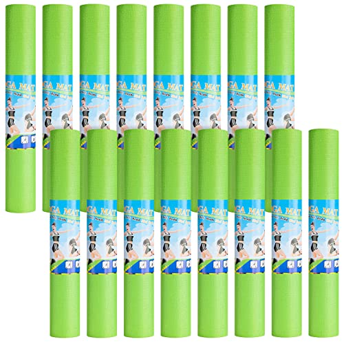 3 mm Thick Yoga Mat Bulk, Non Slip Exercise Workout Fitness Pad for Women Men, Gym Home Yoga Pilates, Easy to Clean, Sturdy PVC - color: Green