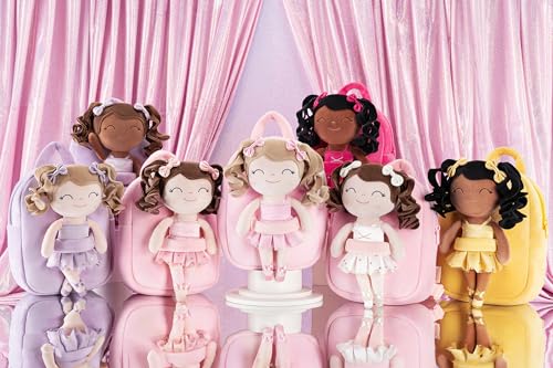 Gloveleya Toddler Backpack Baby Ballerina Girl Gifts Plush Curly Hair Ballet Backpack - Champagne Pink 9 inches - color: A0001, size: 9 inches