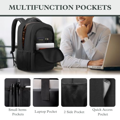 Extra Large Laptop Backpack, 18.4 Inch Travel Backpack, Big Sturdy TSA-Friendly College Computer Bag, Gifts for Men & Women, Black - color: Black, size: 18.4 Inch(45L)