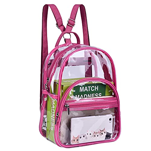 Oraben Small Clear Backpack, Clear Bag Stadium Approved, Small Transparent Backpacks See Through Bag for Concert Security - color: Pink, size: Small