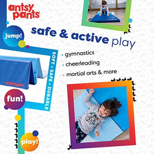 Antsy Pants Tumbling Mat for Kids – Gymnastics Mat, Easy to Clean, Sturdy, Foldable Tumbling Mats, Padded, Lightweight, Portable, Gymnastics Equipment for Active Play - color: Blue Ombre