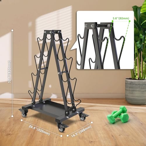 Kipika Heavy Duty 3 Tier Dumbbell Rack Multifunctional, Weight Rack for Dumbbells, Home Gym Equipment, Suitable for Storage of Dumbbell, Kettle Bell, Barbell Plate, Barbell Bar - color: 4 Tier Tilt Shelf