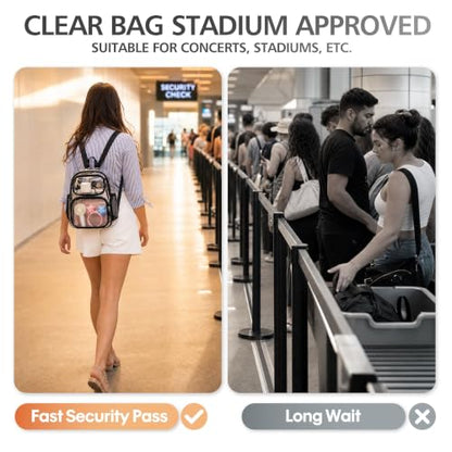 TILYMOL Clear Backpack Stadium Approved, PVC & TPU Clear Bag, Medium - color: Black, size: Medium