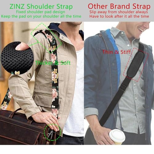 ZINZ 79 inch Shoulder Strap, Extra-thick Fixed Cushion Pad and Dual Clasps Universal Replacement Strap with Metal Swivel Hooks for Laptop Bags, Luggage Bags, Camera, Crossbody (200cm,Dark Rose) - color: Dark Rose