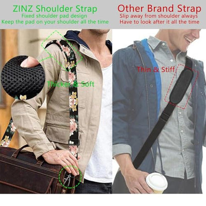 ZINZ 79 inch Shoulder Strap, Extra-thick Fixed Cushion Pad and Dual Clasps Universal Replacement Strap with Metal Swivel Hooks for Laptop Bags, Luggage Bags, Camera, Crossbody (200cm,Dark Rose) - color: Dark Rose