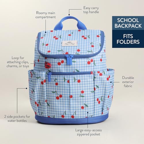 Itzy Ritzy Toddler & Kids Backpack - Lightweight Preschool & Elementary School Bag with Padded Straps, Trolley Sleeve, 2 Side Pockets, Tablet Sleeve & Name Label (Cherries) - color: Cherries
