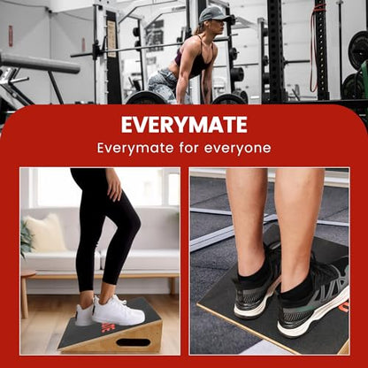 EVERYMATE Heavy-Duty Wooden Slant Boards for Exercise & Calf Stretch – 19.7" Wide Incline Board for Squats, Non-Slip Surface, Fixed 25° Angle for Strength & Flexibility Training, 1200 lbs Capacity - color: Slant Board-1