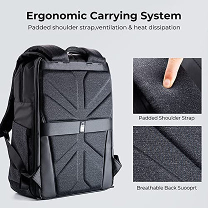 K&F CONCEPT Camera Backpack, Camera Bags for Photographers Dslr Cameras Compatible for Canon Nikon Sony DJI Mavic Drone, 20L Large Capacity Bag Cover 15.6 Inch Laptop Camera Cases with Raincover - color: 01-grey
