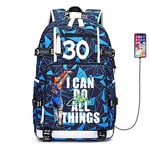 Basketball Player 30 Multifunction Backpack Travel Laptop Fans bag For Men Women - color: Navy Blue - 1