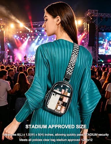 Clear Bag for Stadium Events Clear Purses for Women Stadium, Clear Sling Bag Clear Bag Stadium Approved, Back Pack Crossbody Bags for Women Men (Blue) - color: Blue