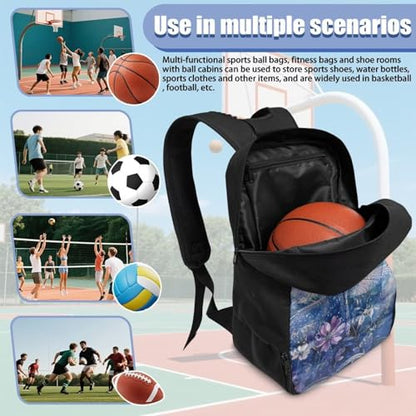 Basketball Backpack With Separate Ball Compartment And Shoes Fit Basketball Volleyball Football - color: Dragonfly