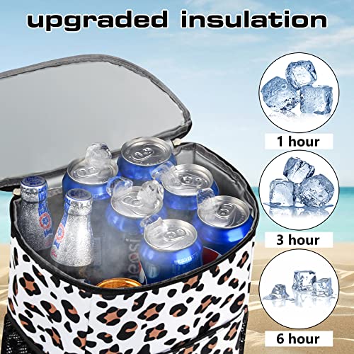 Wolka Cooler Backpack 30 Cans,Portable Backpack Coolers Insulated Leak Proof,Waterproof Soft Sided Cooler Bag for Travel,Beach,Camping,Picnic,Lunch Backpack for Women (Snow Leopard) - color: Snow Leopard
