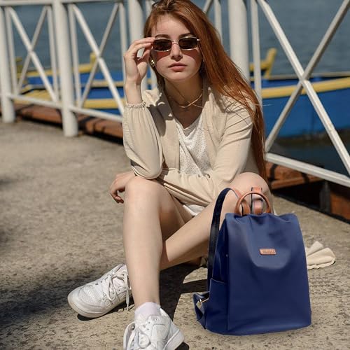 Women's Backpack Purse Nylon Anti-theft Casual Water Resistant Lightweight Small Shoulder Bags 2026 for Travle Cute Fashion Camping Bag for Work Daily Going Out Dackpack Ladies Navy Blue - color: Navy Blue
