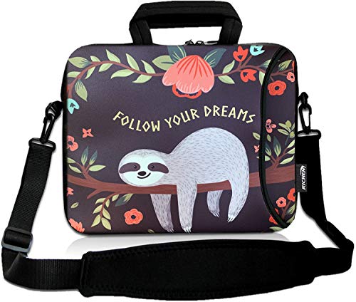 RICHEN 11 11.6 12 12.5 13 inches Laptop/Chromebook/Notebook PC Messenger Bag Tablet Travel Case Neoprene Handle Sleeve with Shoulder Strap (11-13.3 inch, Sloth) - color: Disc, size: 11-13.3 inch