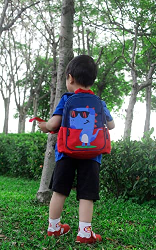 11 Inch Kids Toddler Preschool Travel Backpack Cool Cute Cartoon Daypack (Dinosaur Red) - color: Dinosaur Red, size: Medium