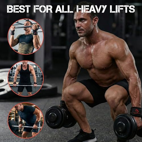 Figure 8 Lifting Strap Padded Deadlift Straps Heavy Duty Weight Lifting Straps Strongman Axle Bar Straps Weightlifting Wrist Wraps - color: Black/Red, size: Medium ( Upto 8.0'' Wrist Circumference )