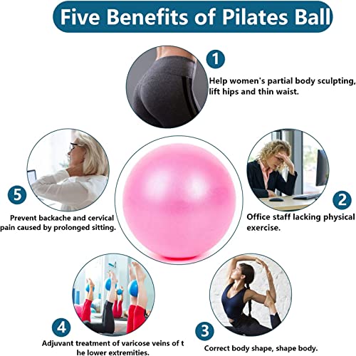 Small Exercise Ball 9 inch Pilates Ball Mini Yoga Ball Anti Burst Balance Physical Therapy Balls - color: Pink