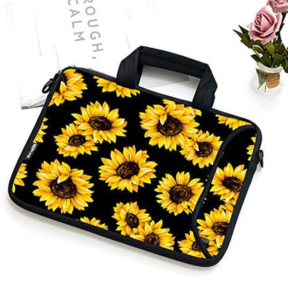 RICHEN 17 inch Laptop Shoulder Bag Carrying Case with Handle Fits 15.6/16/17/17.3/17.4 inch Laptop Notebook (16-17.3 inch, Sunflowers) - color: Sunflowers