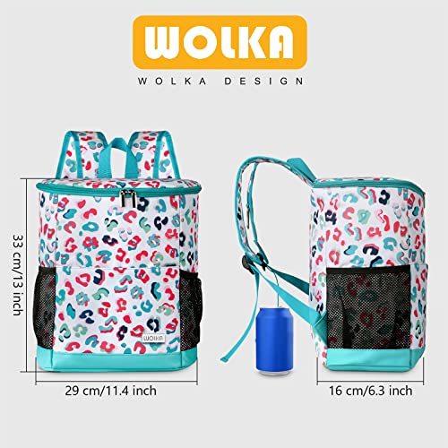Wolka Cooler Backpack 30 Cans,Portable Backpack Coolers Insulated Leak Proof,Waterproof Soft Sided Cooler Bag for Travel,Beach,Camping,Picnic,Lunch Backpack for Women (Water Elf) - color: Water Elf